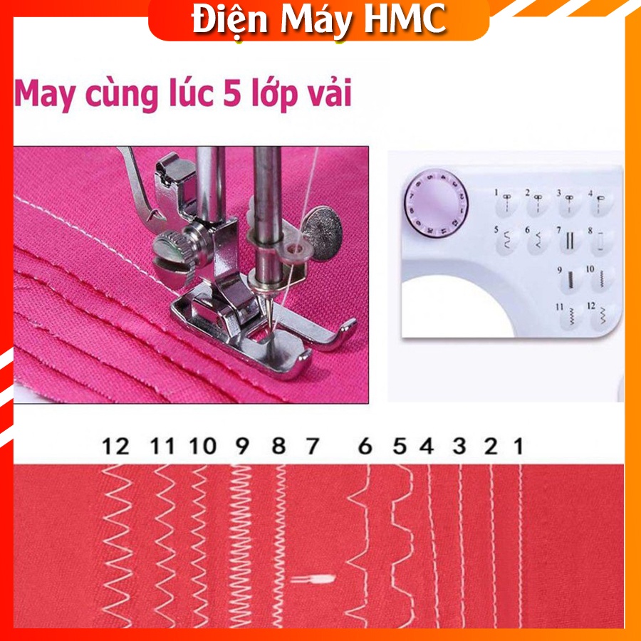 Máy May Mini Gia Đình UFR 705 [Sản Phẩm Tiêu Biểu] Máy Khâu Mini Gia Đình 12 Đường May, Có Vắt Sổ FAMAHA