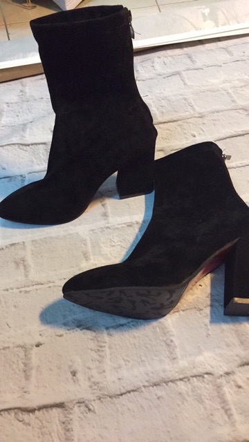 Bốt lửng nữ da lộn đế vuông | BigBuy360 - bigbuy360.vn