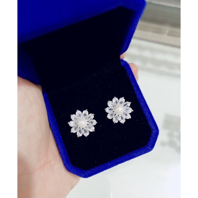 Bông tai bạc ta và bạc Ý 925 sang trọng kiểu dáng mới