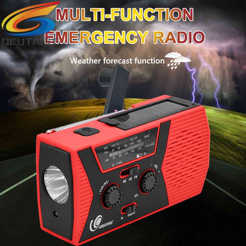 Radio Năng Lượng Mặt Trời Có Tay Quay NOAA / AM / FM