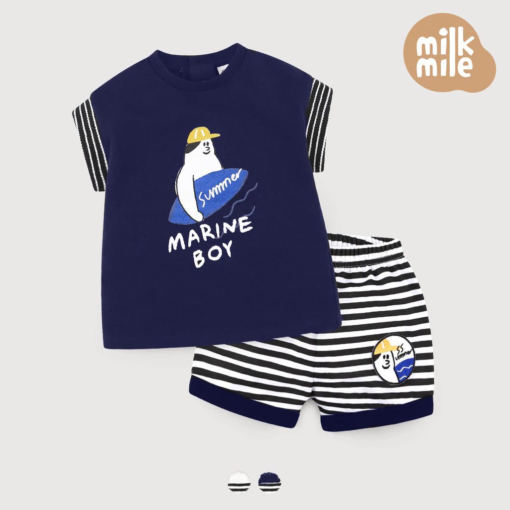 SET THUN SỌC MILKMILE HOẠ TIẾT MARINE BOY DỄ THƯƠNG CHO BÉ 2-7T