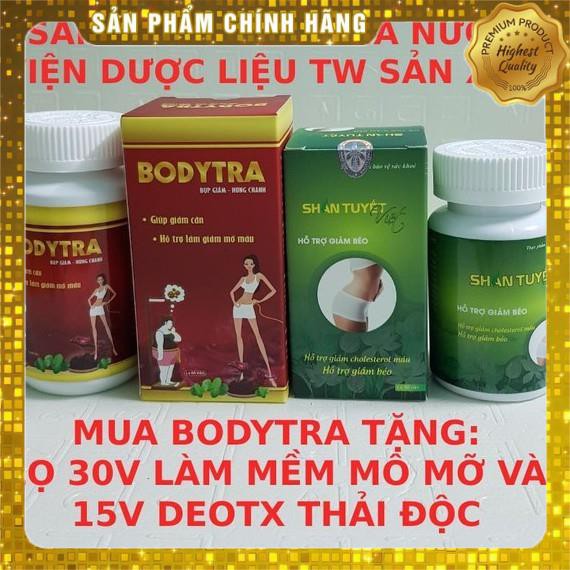 [Giảm Cân BODYTRA - Thế Hệ Mới ] Giảm 4 - 6 kg Sau 30 Ngày, Tặng Ngay Liệu Trình 30v Làm Mềm Mỡ và 15v DETOX Thải Độc