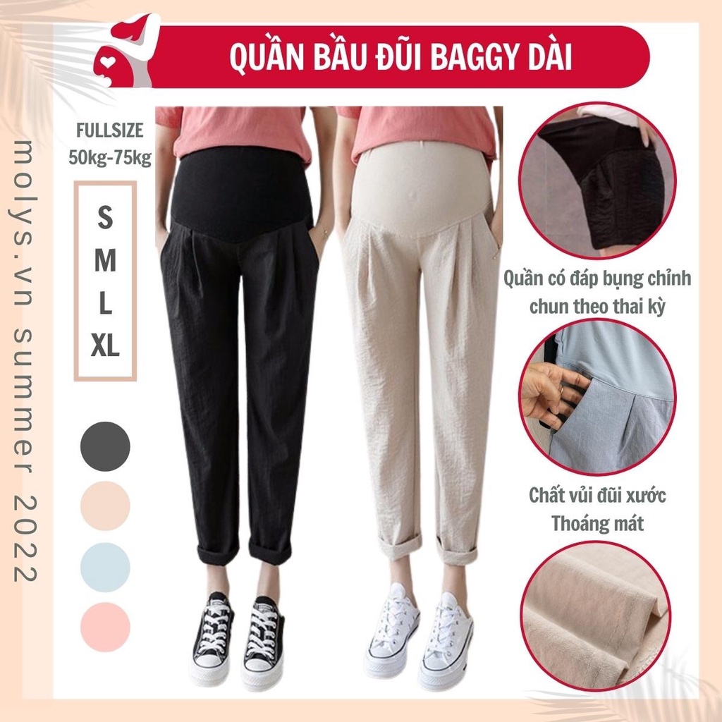 Quần bà bầu chất đũi co giãn loại 1 HT8860