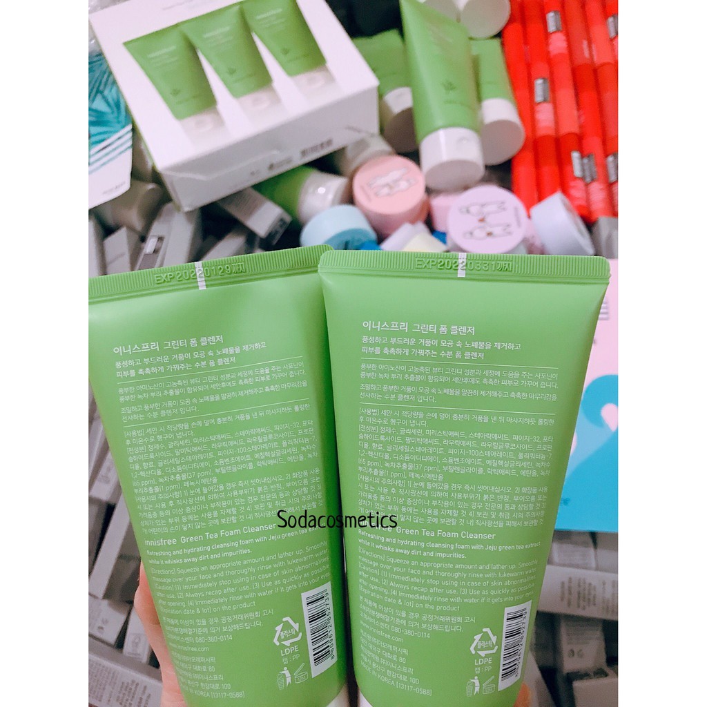 Sữa Rửa Mặt Trà Xanh Innisfree Green Tea Foam Cleanser 2019