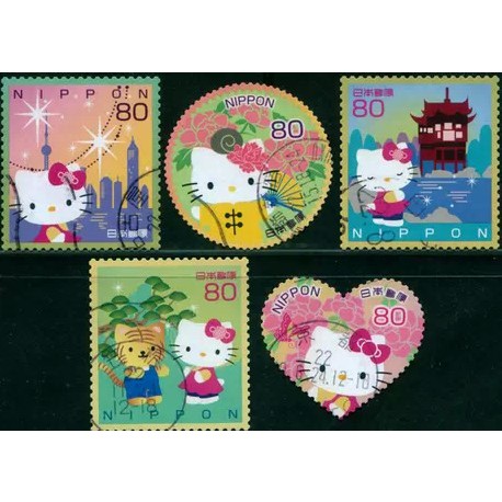 Tem sưu tập Tem dị hình Chết thực gửi Nhật Bản Hello Kitty