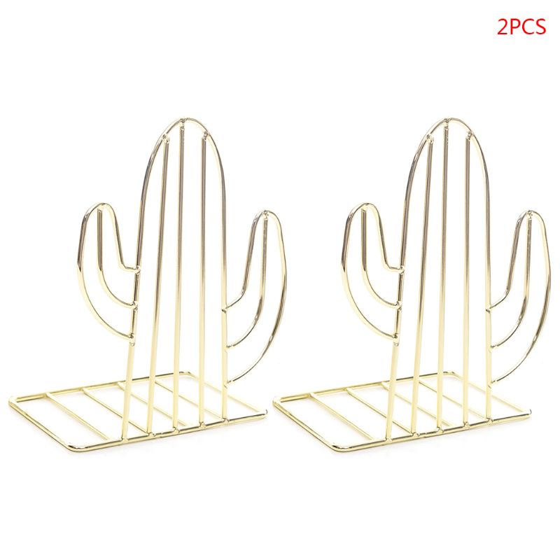 Bộ 2 Giá Đỡ Sách Bằng Kim Loại Hình Cây Xương Rồng Sáng Tạo