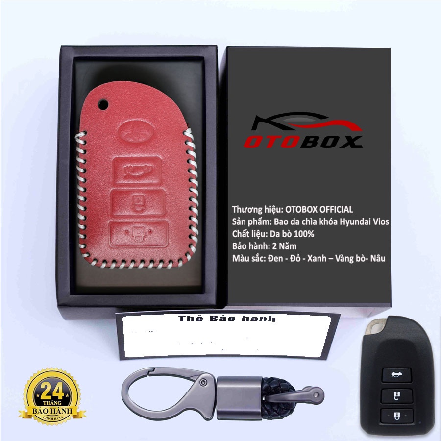 Bao da chìa khóa ô tô xe hơi Toyota vios g, bọc bảo vệ chìa khóa smartkey chống xước chống va đập chính hãng OTOBOX