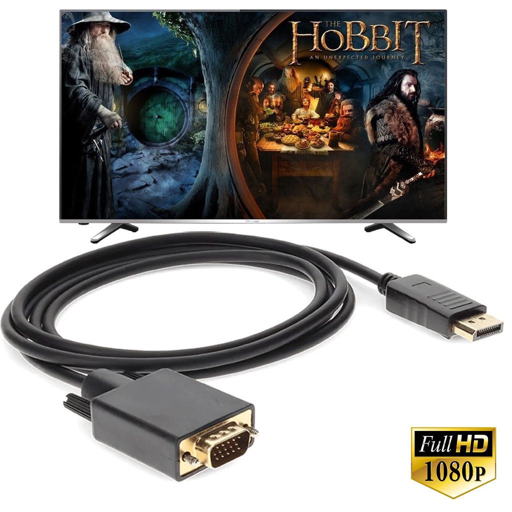 Cáp chuyển đổi DisplayPort sang VGA Full HD 1080P dài 1.8m - Cáp chuyển tín hiệu Display Port sang VGA