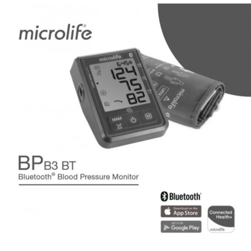 Máy đo huyết áp, máy đo huyết áp điện tử bắp tay MICROLIFE B3 BT BLUETOOTH trang bị công nghệ NAM thông minh MDHAMICB3