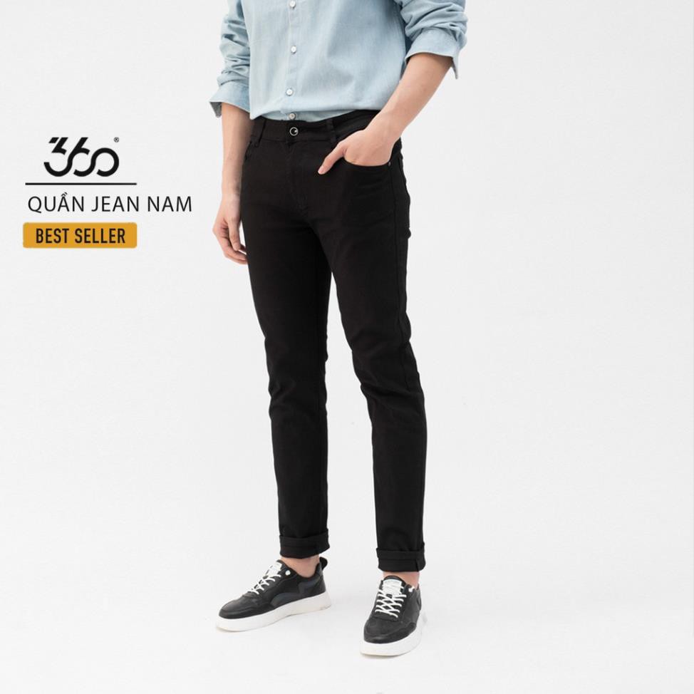 XẢ Quần jean nam 360 BOUTIQUE dáng dài màu đen - QJDTK011 Xịn . . <