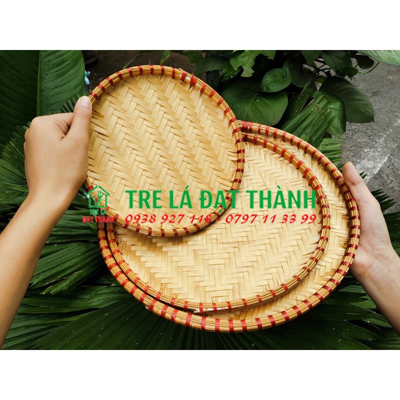 Mẹt tre Việt Nam mẹt bún đậu, trang trí giá rẻ, loại cạp đỏ đủ size