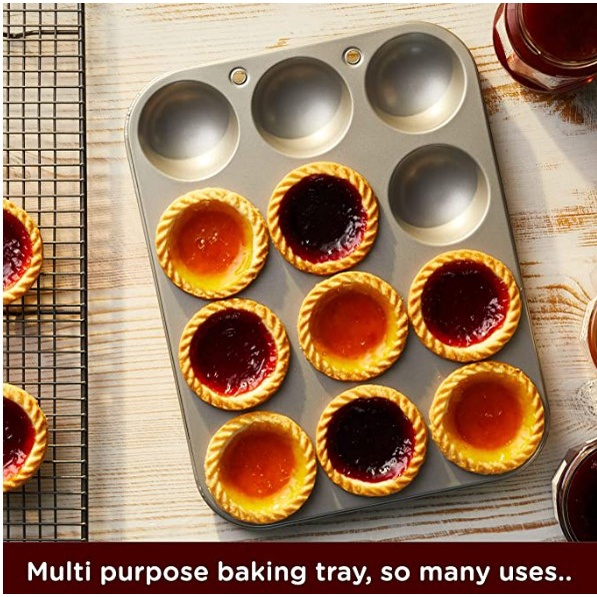 Khuôn bánh tart tròn chống dính 12 ô chefmade