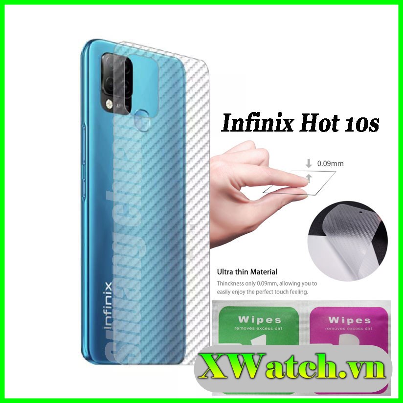 Miếng dán carbon mặt lưng Tecno Pova 2 Spark 8C Pop 5 Lte Spark 7 Spark 7T Spark 6 Go bảo vệ lưng máy chống bám vân tay