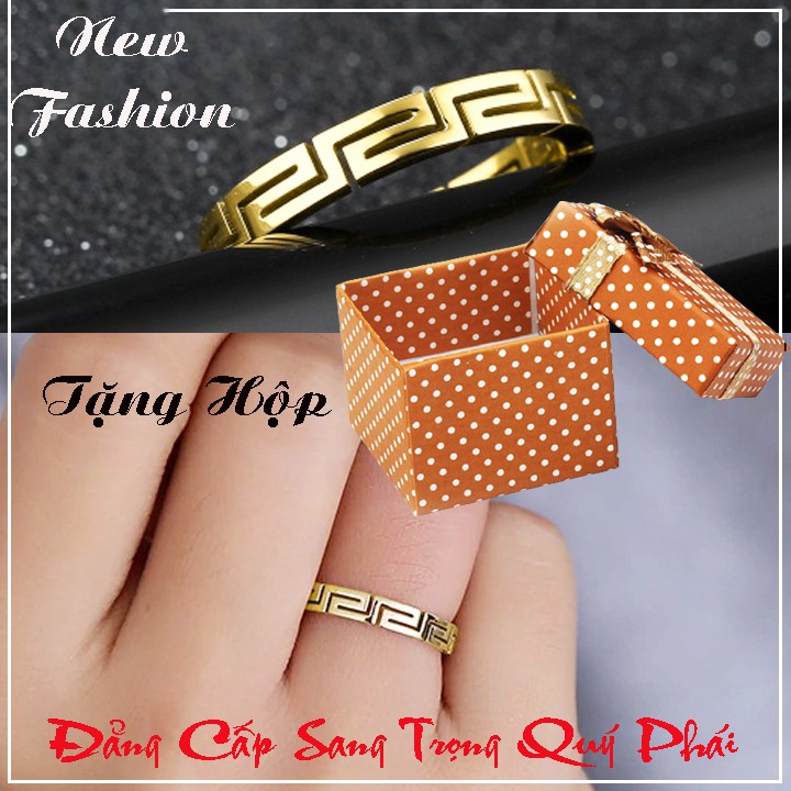 Nhẫn titan vạn lý trường thành màu vàng (tặng hộp đựng nhẫn cực xinh)