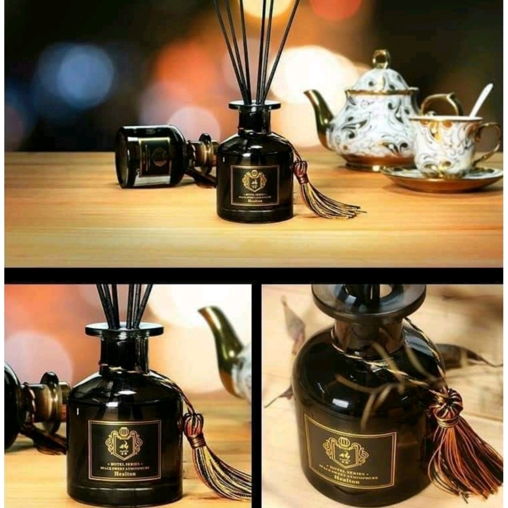 Tinh Dầu Thơm Phòng Que Gỗ Tự Khuếch Tán Mùi Hương Khử Mùi Lọ Màu Đen Kèm Tua Rua Sang Trọng 50ML