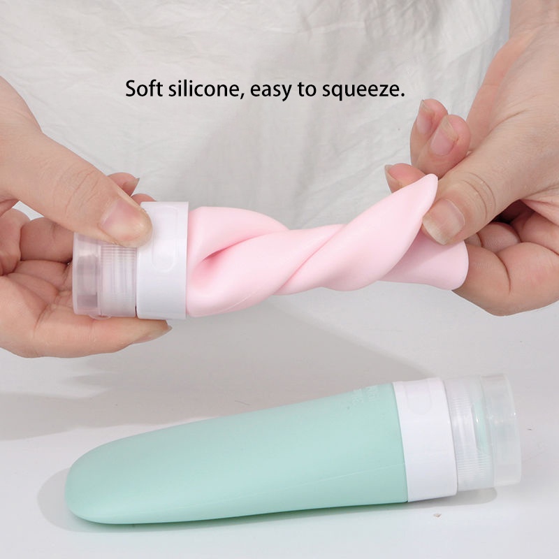 Bộ chai chiết dầu gội/ sữa tắm bằng silicon tiện dụng mang đi du lịch