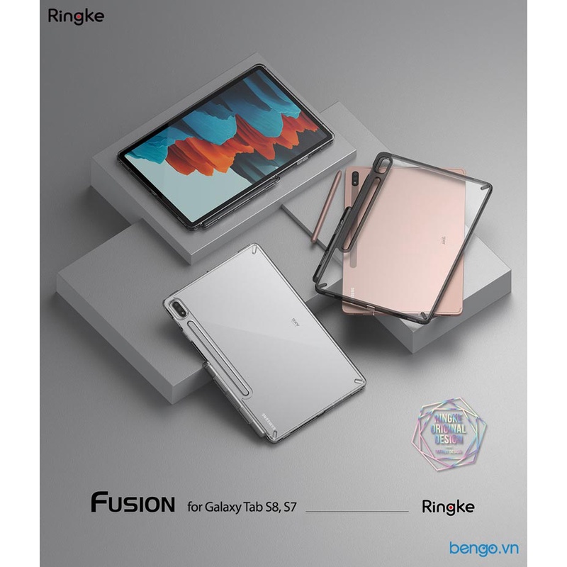 Ốp Lưng Kèm Chân Dựng Samsung Galaxy Tab S8/Tab S7 RINGKE Fusion + Outstanding
