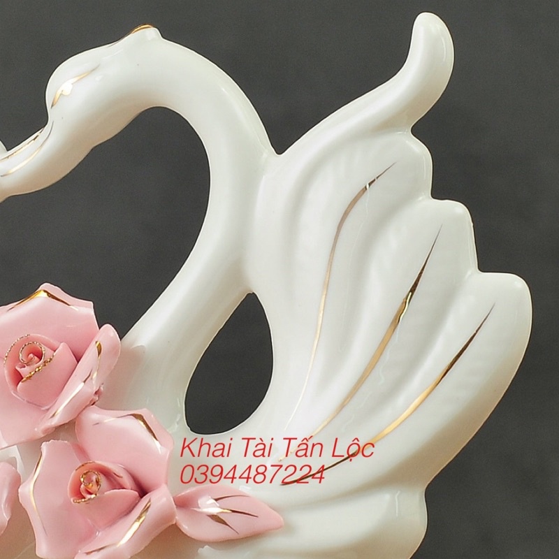 Cặp thiên nga gốm sứ phong thủy tình yêu thủy chung
