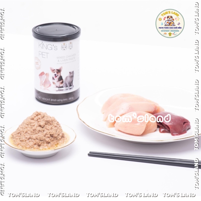 Pate Hỗn Hợp King’s Pet 6 Vị Cho Chó Mèo - Lon 380g