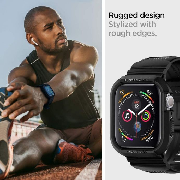 [Mã 2404EL10K giảm 10K đơn 20K] Ốp Lưng Apple Watch 40mm / 44mm Spigen Rugged Armor Pro Series SE / 6 / 5 / 4 [có dây]