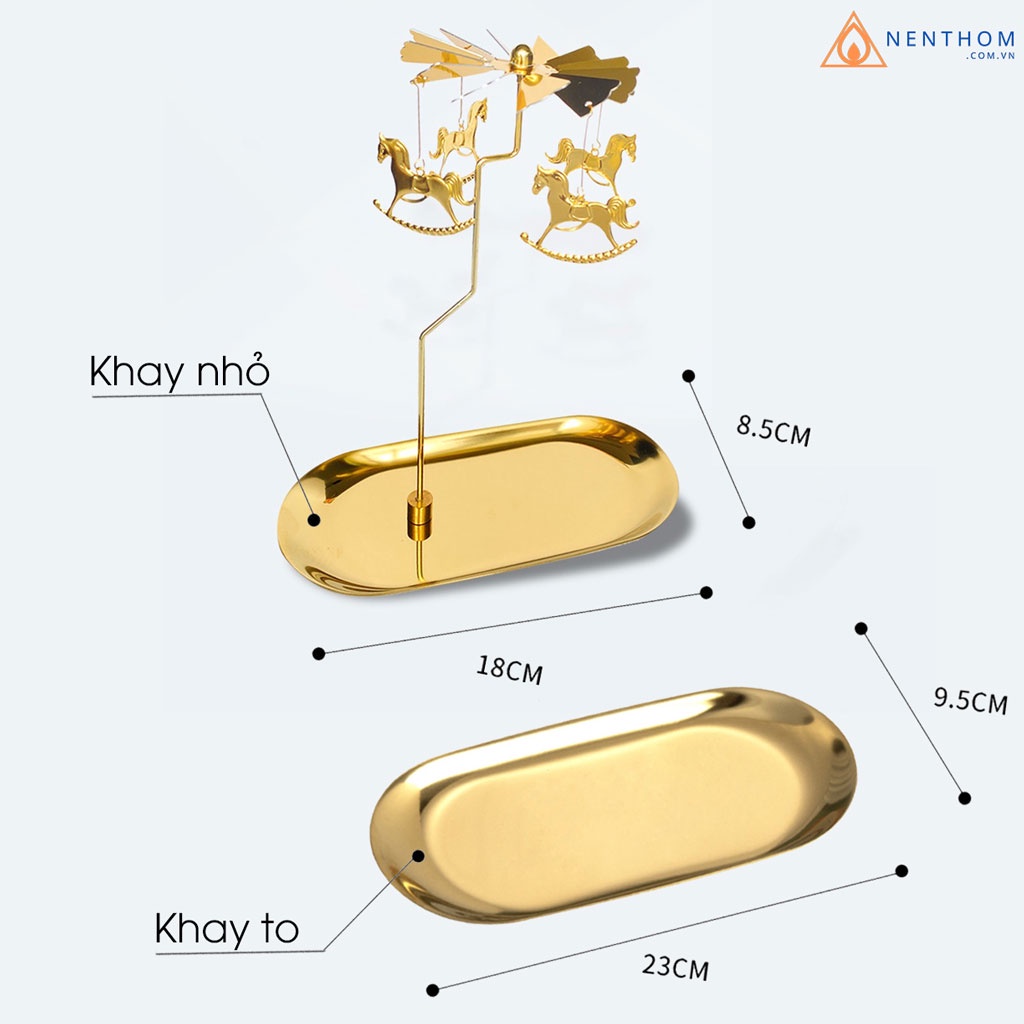 Chong Chóng Xoay + Khay Đựng Nến Thơm Cao Cấp  - CK01