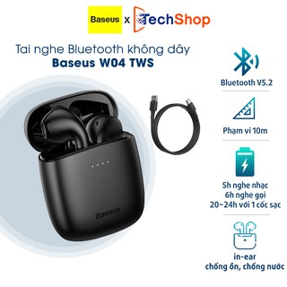 Tai Nghe Không Dây Baseus W04 Pro Tws Kết Nối Bluetooth 5.0 Cho Điện Thoại Xiaomi