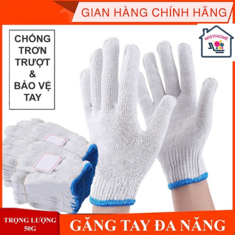 Găng tay bảo hộ lao động làm vườn làm việc bằng len sợi 1 đôi Misyhome