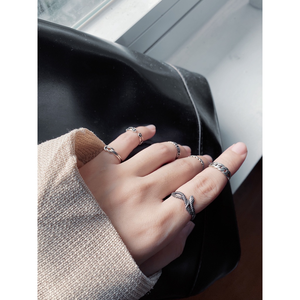 Nhẫn Ngón Út-Ngón Chân Bạc 925-KaT Jewelry-Chấm Đen Cá Tính