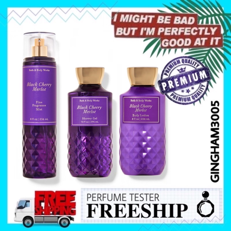 ✦GH✦ Xịt thơm toàn thân Bath & Body Works BLACK CHERRY MERLOT fullseal