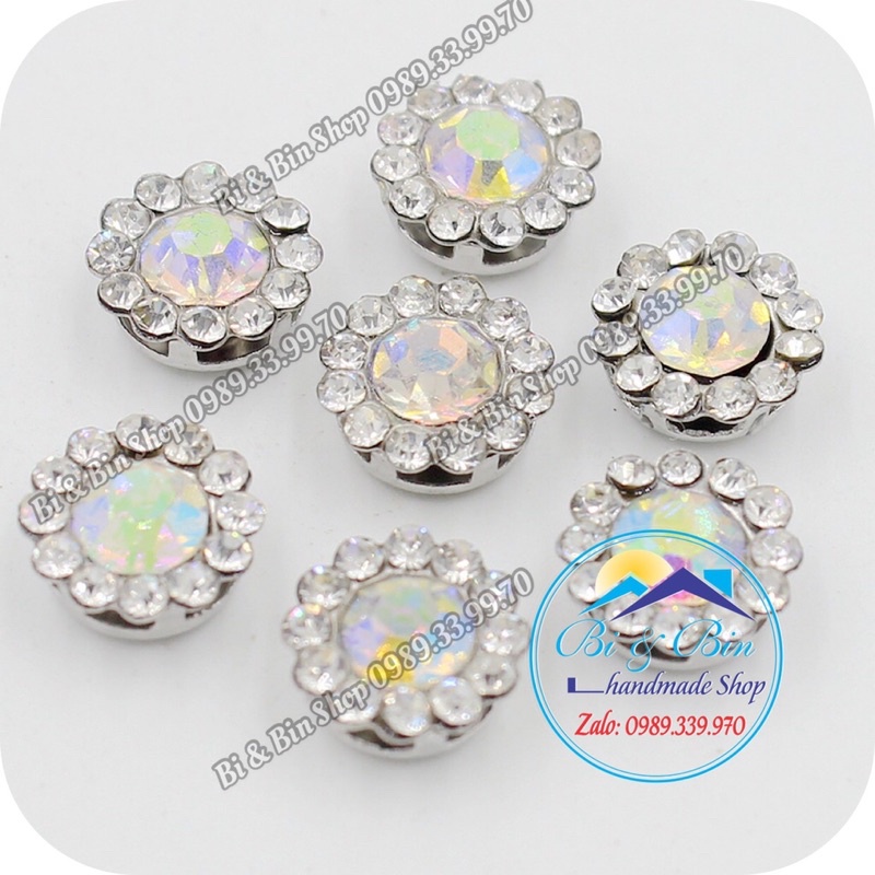 100 Viên Đá Đế Tròn Viền Xoàn Đính Kết Trang Phục Thời Trang