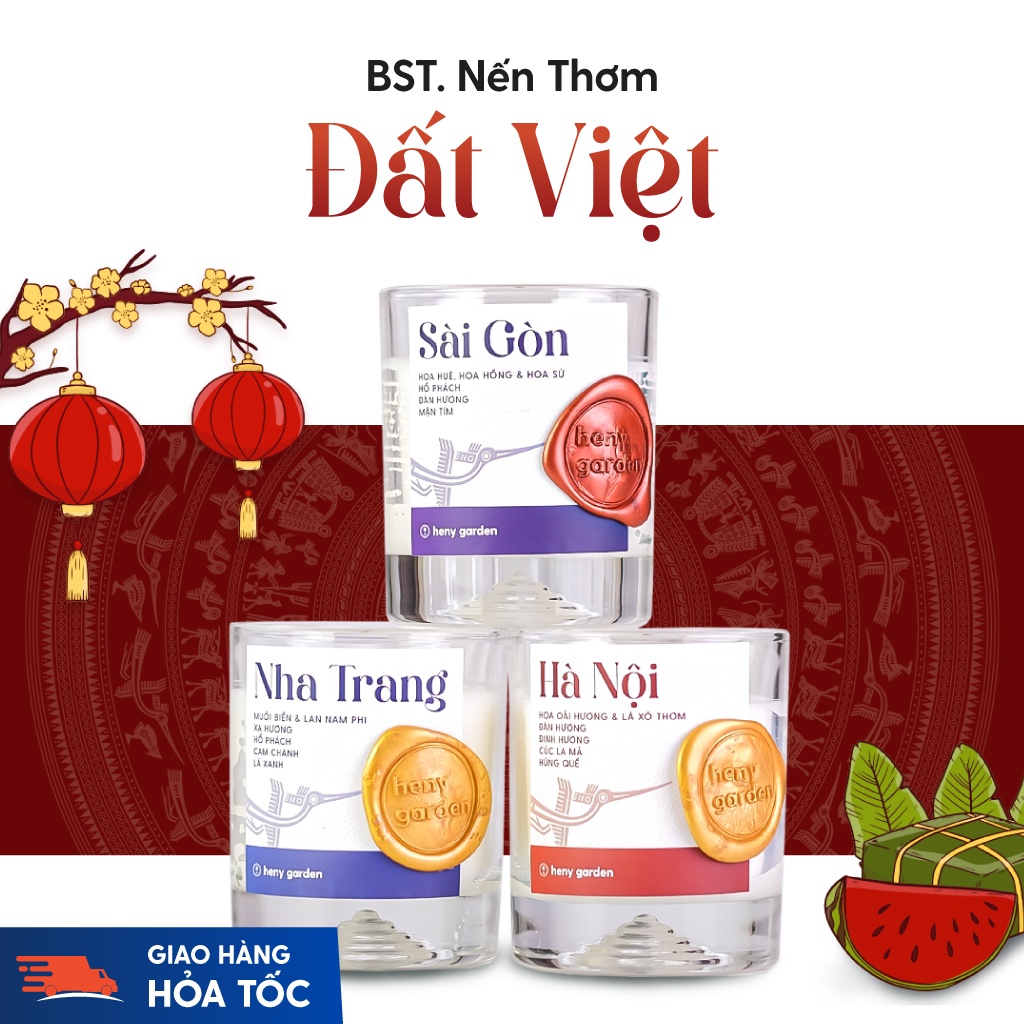 Nến Thơm Đất Việt HENY GARDEN Thư Giãn Dễ Ngủ Với Mùi Hương Từ Địa Danh Việt Nam