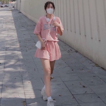 Set hope suông dáng rộng oversize unisex - Bộ cộc tay cổ tròn kèm short cộc siêu xinh