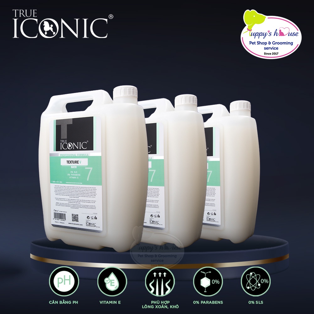 TRUE ICONI_Sữa tắm chuyên phục hồi lông hư tổn giúp mềm mượt lông chó_Texture V Bath_chai 400ml