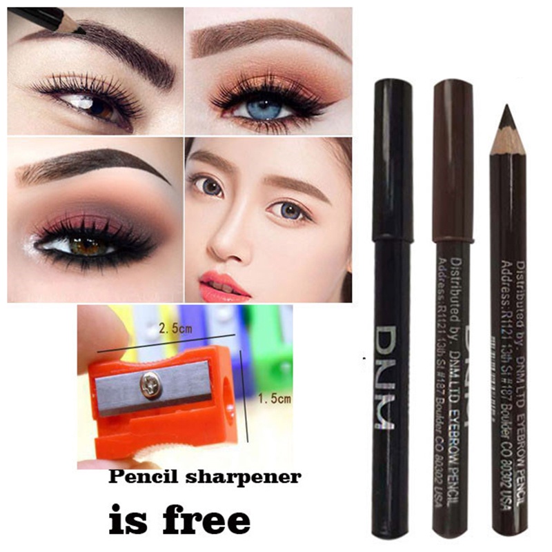 Bút Chì Kẻ Lông Mày Hai Đầu Màu Đen / Nâu Chống Thấm Nước Và Mồ Hôi Không Dễ Phai Màu
