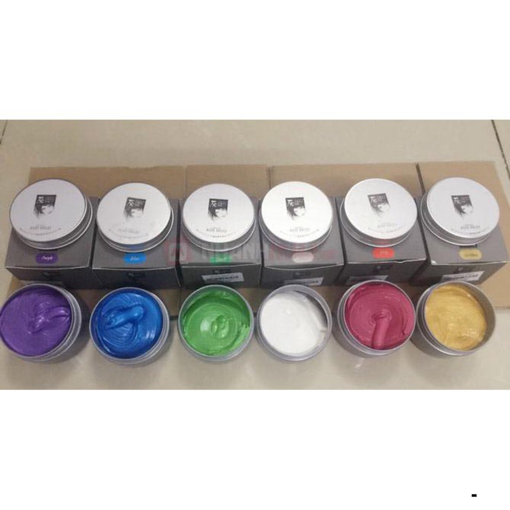 Sáp đổi màu tóc chính hãng Ash mud Nhật Bản-SÁP VUỐT TÓC MÀU Hàng nhập khẩu-Sáp Wax màu tóc