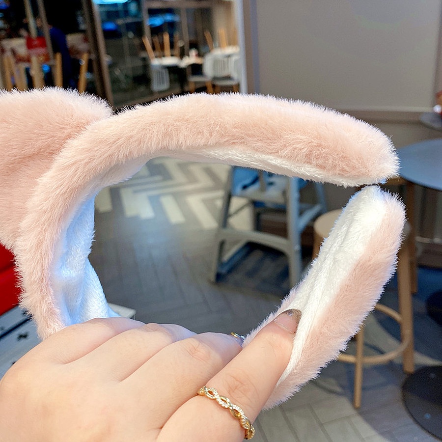 Cài tóc tai mèo bằng lông nhung dễ thương xinh xắn cho nữ