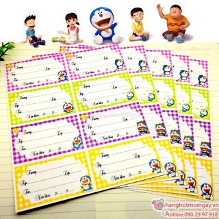 Combo 5  tấm  giấy nhãn hình doremon GN3