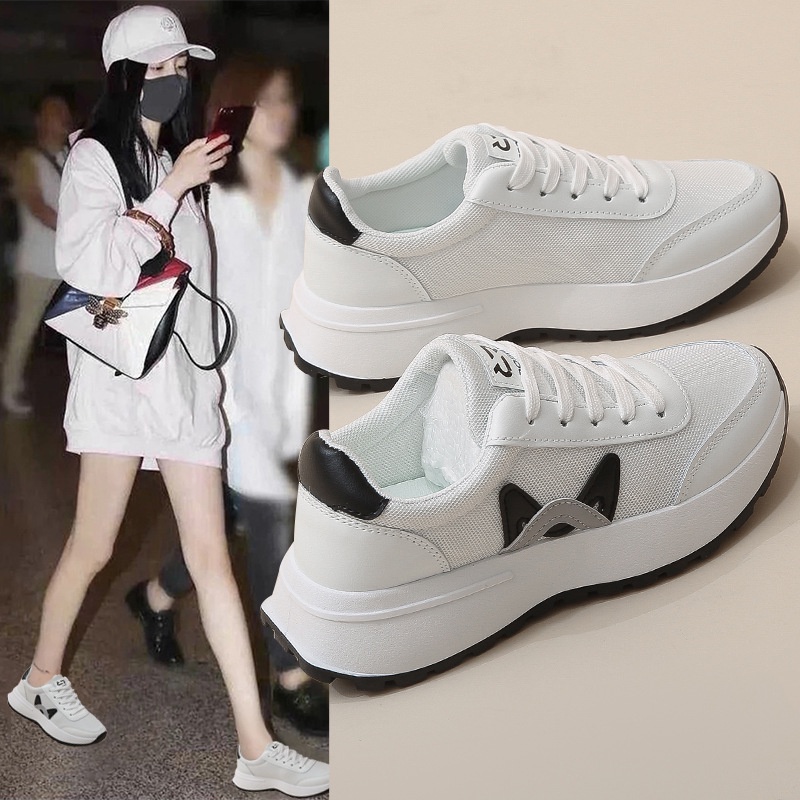 CHZK Giày Thể Thao Đế Dày Phối Lưới Thoáng Khí Phong Cách Mới Cho Nữ