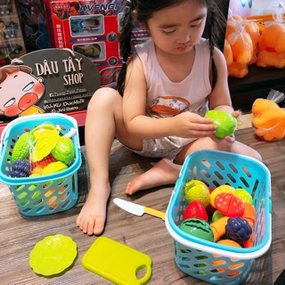 Bộ đồ chơi giỏ cắt hoa quả nhiều chi tiết cho bé