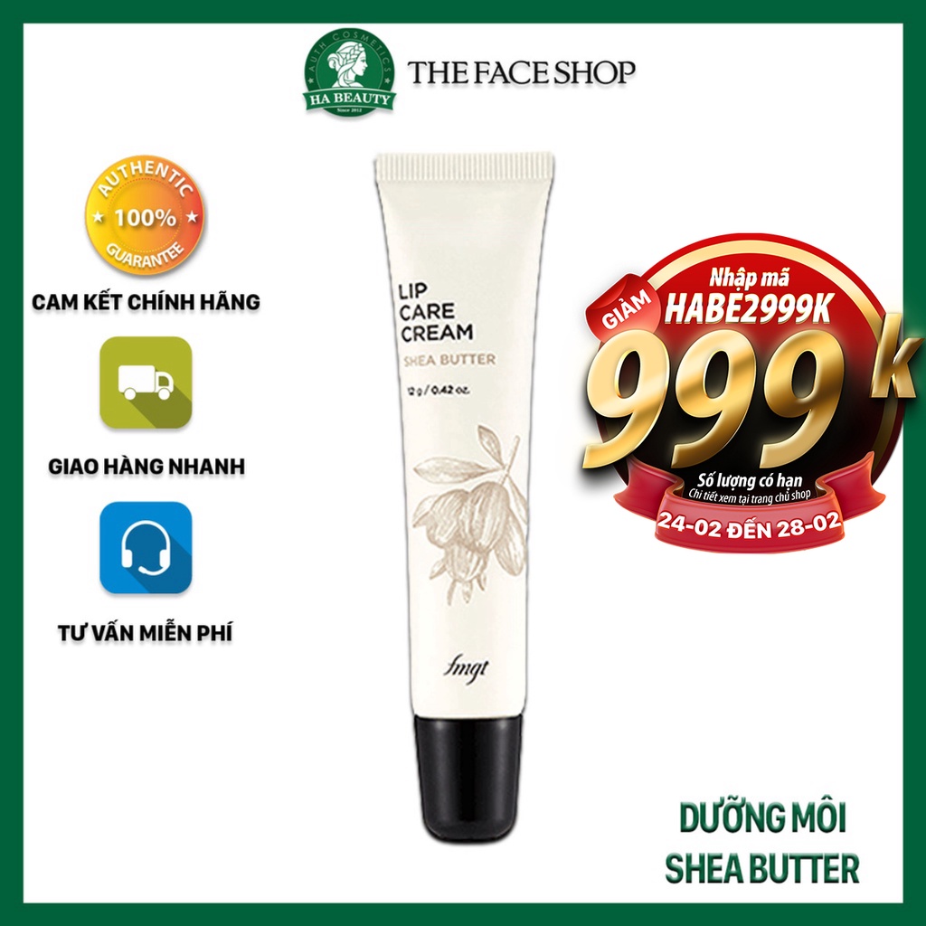 Dưỡng môi không màu The Face Shop Lip Care Cream 12g (có 2 mùi Shea Buuter và Mango)