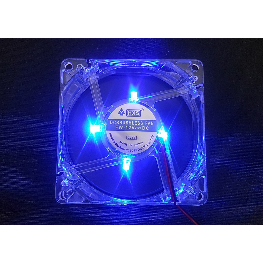 Fan case 8cm có đèn led tặng 2 ốc.