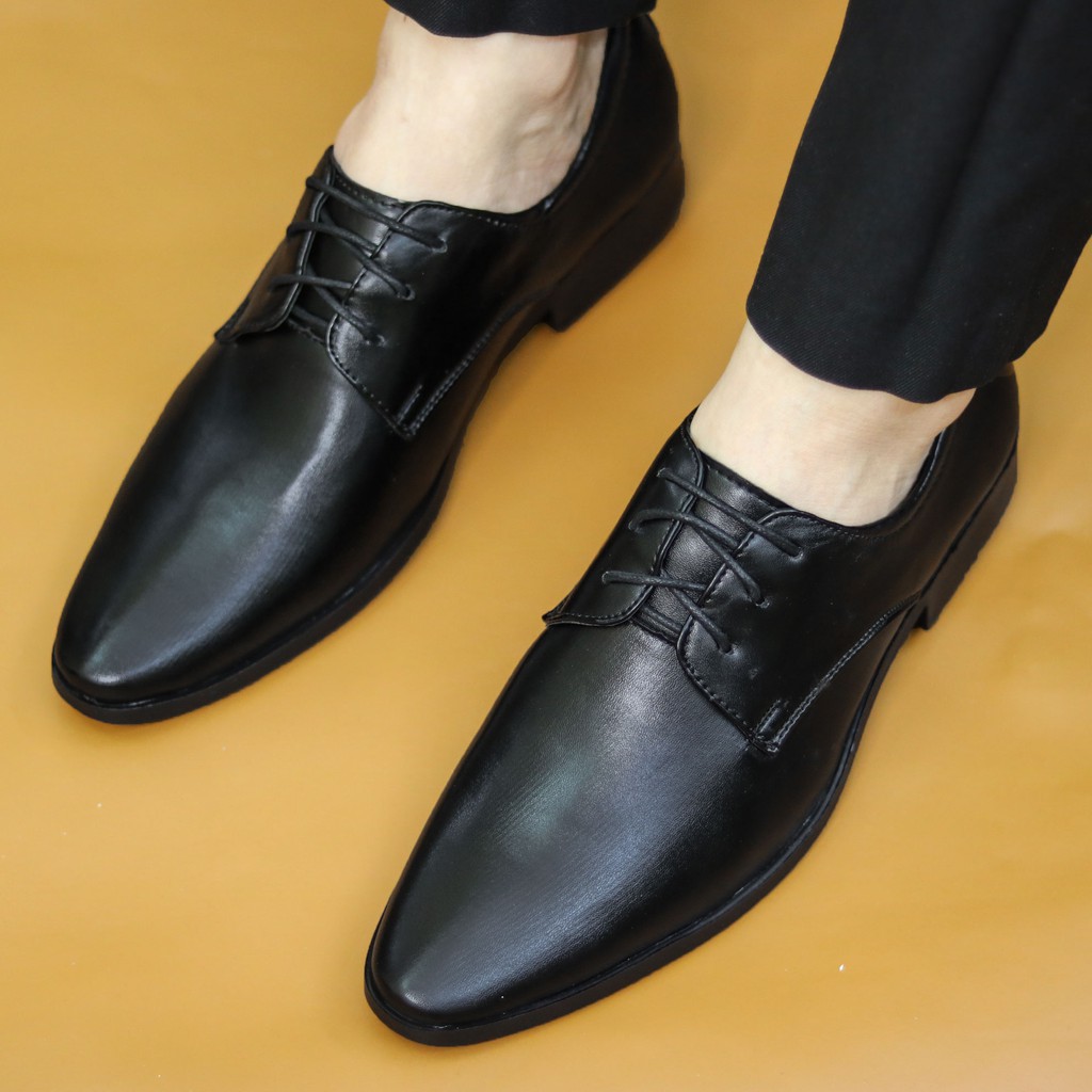 GIÀY BUỘC DÂY NAM -CHẤT LIỆU DA PU CAO CẤP -ĐẾ KHÂU CAO 2,5 CM MÃ L193 MÀU ĐEN | BigBuy360 - bigbuy360.vn
