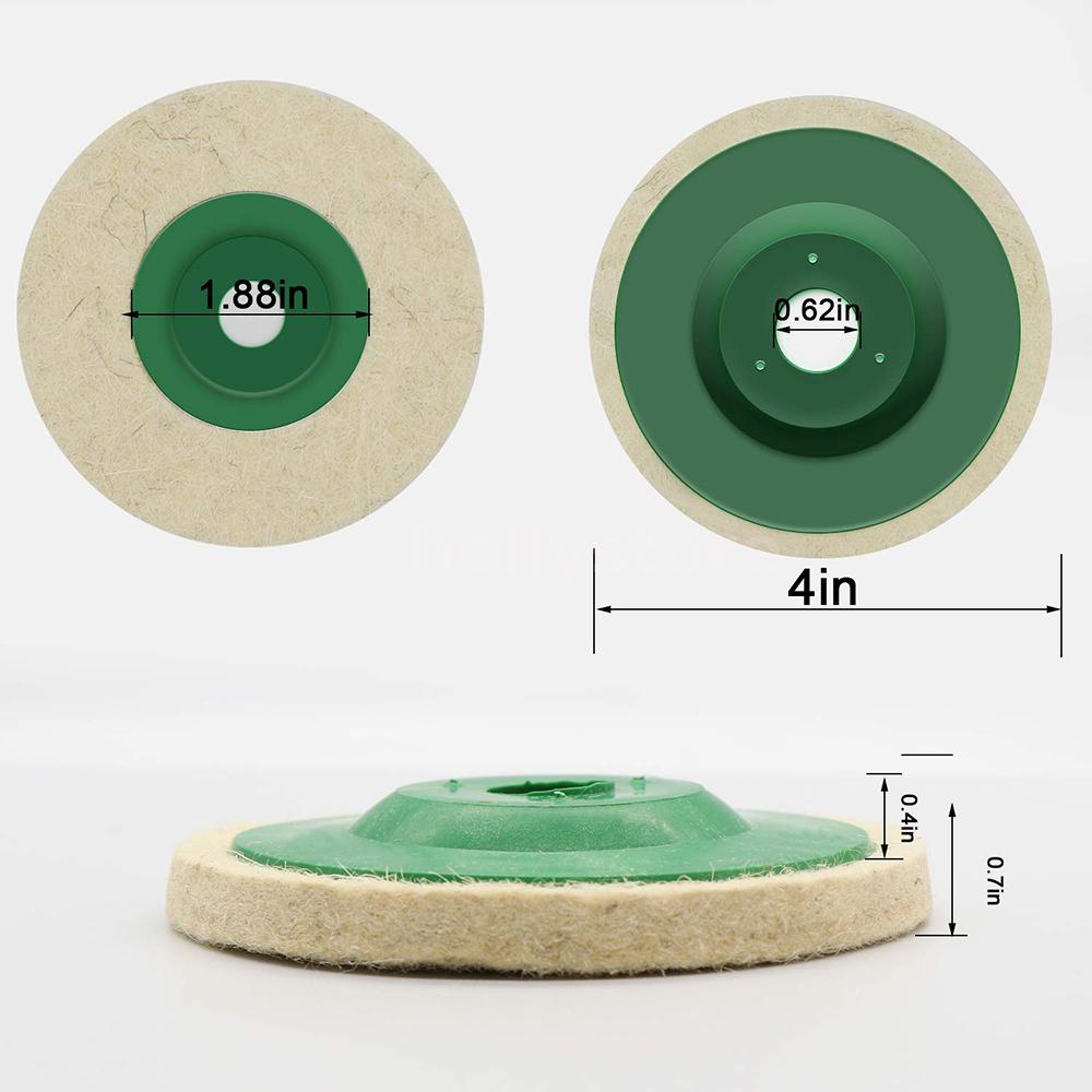 10Pcs 4 Inch Round Wool Felt Disc Wheel Pads for 100mm Angle Grinder Buffing Polishing