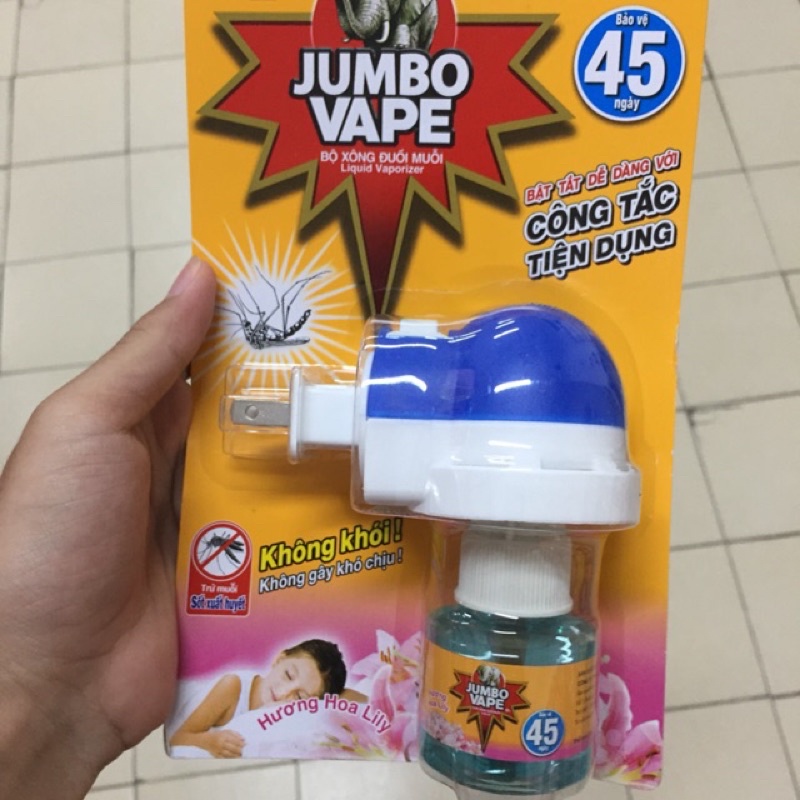 Đèn Xông Đuổi Muỗi JUMPO VAPE Hương Hoa Tặng Kèm Tinh Dầu Hương Sả