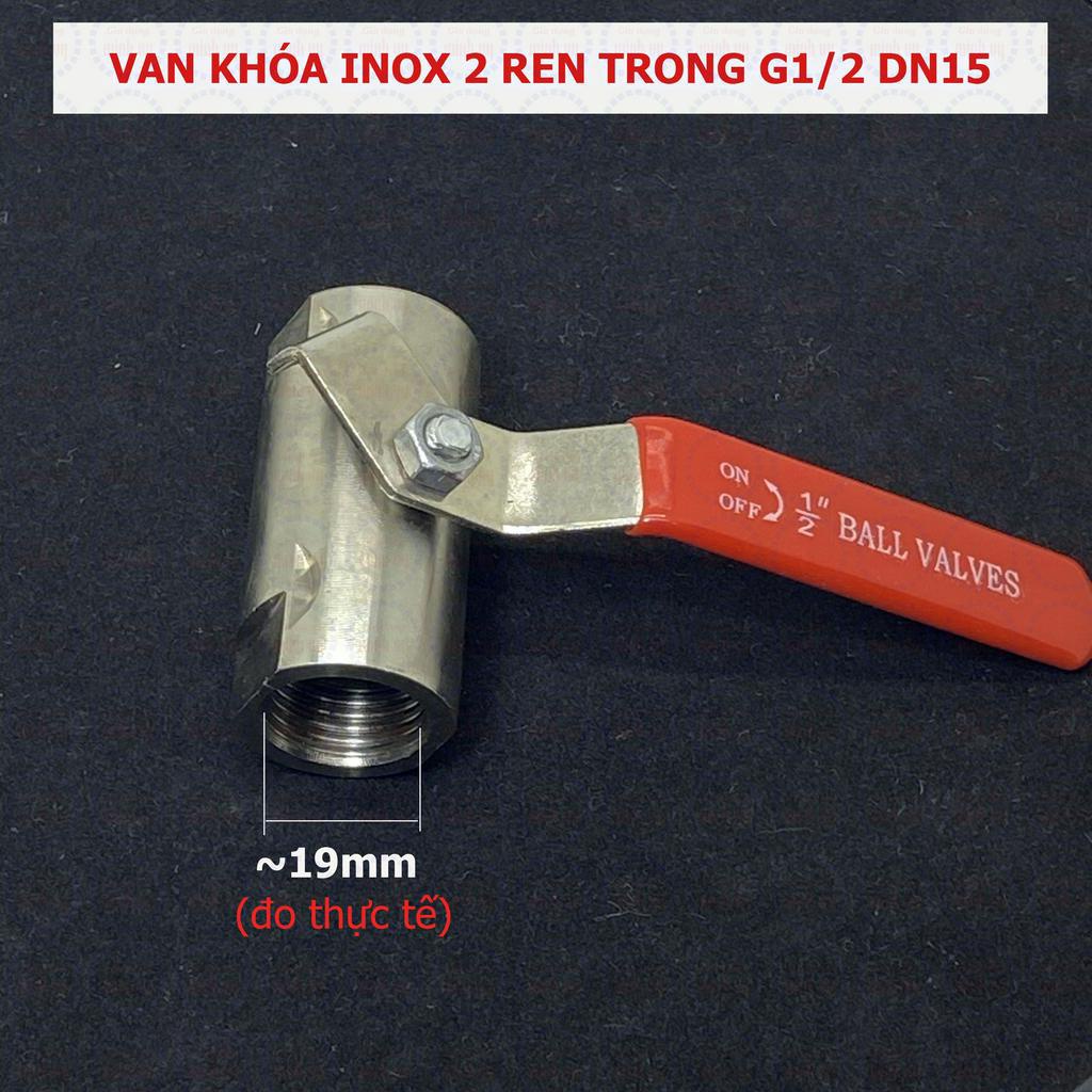 Van bi tay gạt 21 Inox, van khóa nước tay gạt inox
