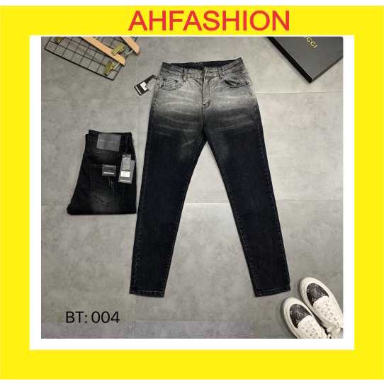 Quần jean nam đen CAO CẤP chất bò co giãn-form chuẩn-trẻ trung-AHFASHION
