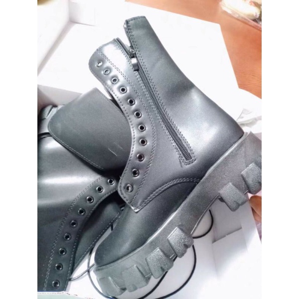 Ảnh thật GIÀY BOOTS  MARTIN OXFORD ULZZANG CAO CỔ 25CM BUỘC DÂY ĐẾ CAO 5.5CM  đế răng cưa