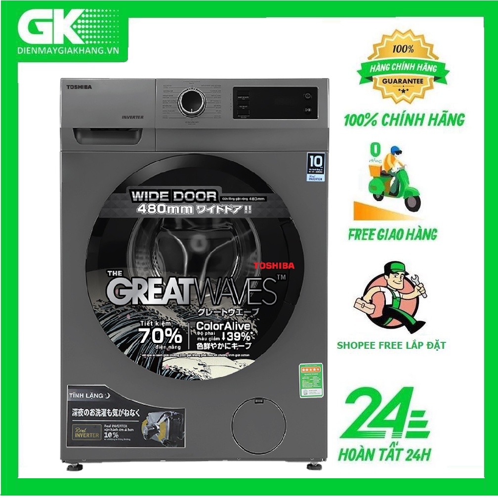 TW-BK95S3V(SK) MIỄN PHÍ CÔNG LẮP ĐẶT MÁY GIẶT CỬA TRƯỚC TOSHIBA TW-BK95S3V(SK)