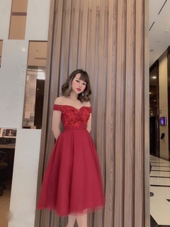 Đầm Xoè Công Chúa Trễ Vai