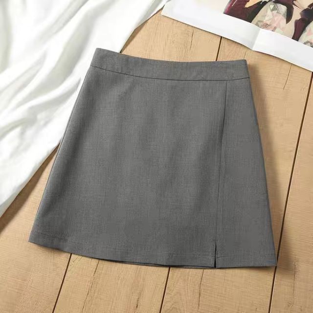 Chân váy chữ A ngắn xẻ trước trong có quần-BIGSIZE- C027